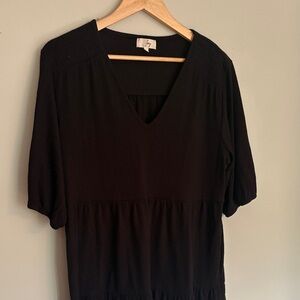 Boho Black V-Neck Dress
